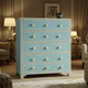 Blue Decorative Chest of Drawers with Bone Inlay | Luxury Handmade Chest of Drawer