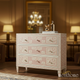 Elegant Pink Geometric Patterned Chest of Drawers | Luxury Handmade Chest of Drawer