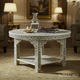 Handcrafted Inlaid Bone & Wood Round Coffee Table | Luxury Handmade Coffee Table