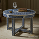 Handcrafted Blue Floral Inlay Round Coffee Table | Luxury Handmade Coffee Table
