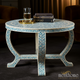 Intricately Designed Blue Floral Round Coffee Table | Luxury Handmade Coffee Table