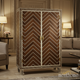 Elegant Wooden Wardrobe with Inlaid Design | Luxury Handmade Cabinet