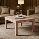 Handcrafted Pink Floral Inlay Coffee Table | Luxury Handmade Coffee Table