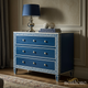 Elegant Blue and White Three-Drawer Chest | Luxury Handmade Dresser