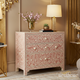 Handcrafted Floral Patterned Wood Inlay Three-Drawer Chest | Luxury Handmade Chest of Drawer