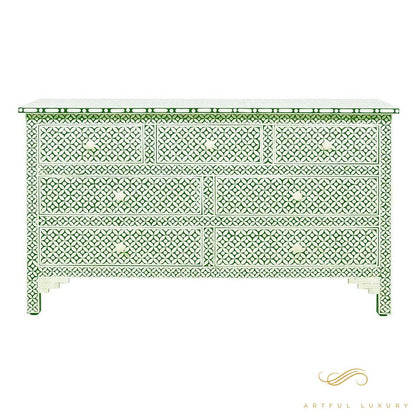 Bone Inlay Grey 7 Drawers  dressers | Luxury Handmade Dresser