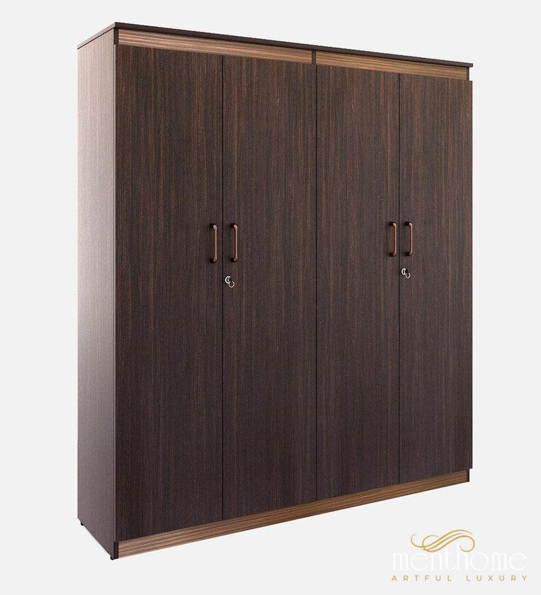 Coral 4 Door Wardrobe in Choco Walnut Finish | Luxury Handmade Wardrobe