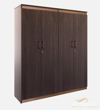 Coral 4 Door Wardrobe in Choco Walnut Finish | Luxury Handmade Wardrobe