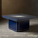 Modern Blue and Gold Geometric Coffee Table | Luxury Handmade Coffee Table