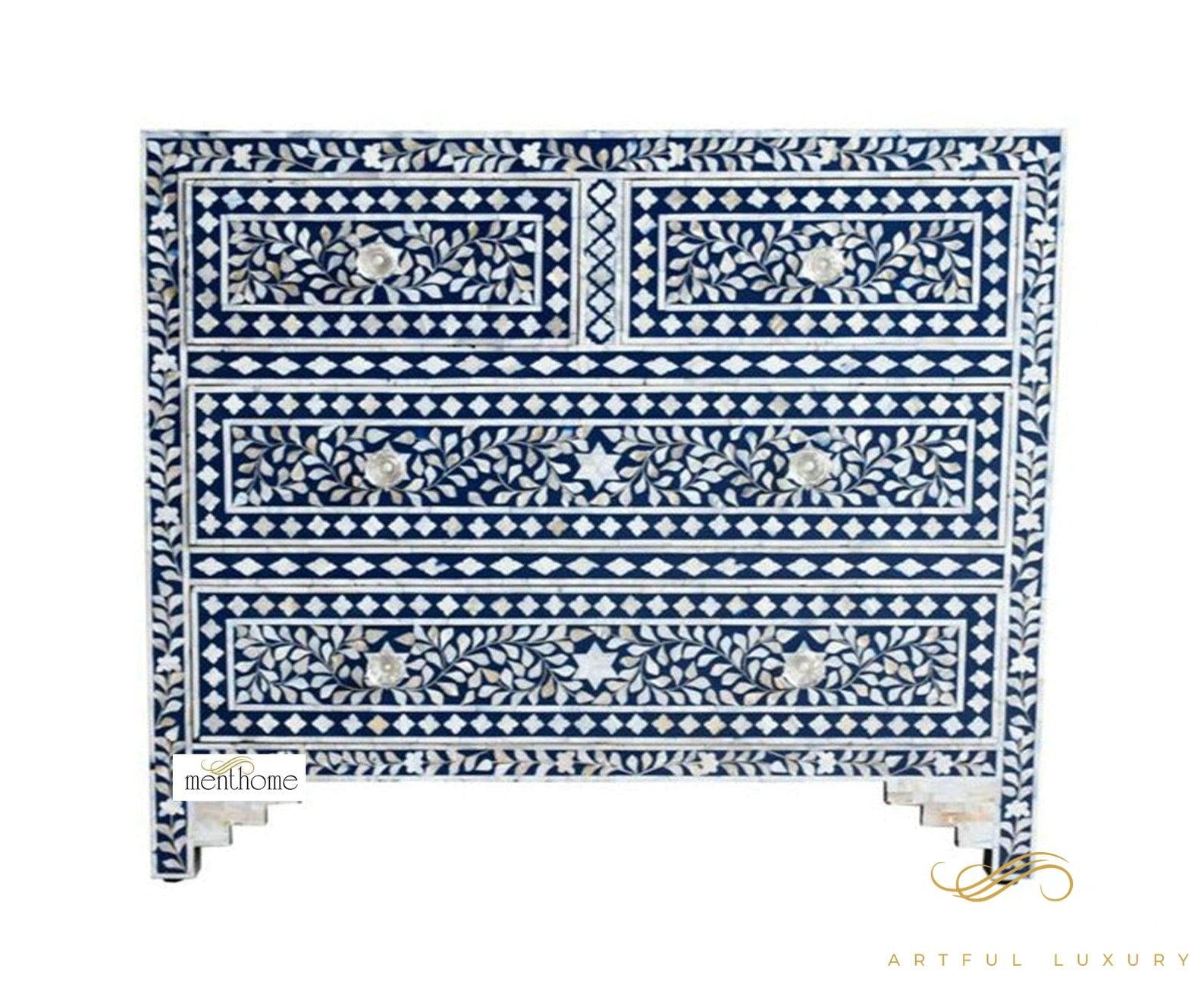 Handmade wooden Dresser Handcrafted Floral Pattern | Luxury Handmade Dresser