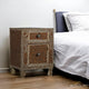 Handmade Brown Bone Inlay Bedside Table with Two Drawers | Luxury Handmade Bedside Table