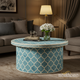 Moroccan Style Blue Patterned Round Coffee Table | Luxury Handmade Coffee Table