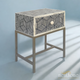 Cube Bedside Table with Iron Bas | Luxury Handmade Bedside Table