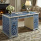 Handcrafted Blue Bone Inlay Office Desk | Luxury Handmade Desk