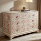 Decorative Pink and White Patterned Chest of Drawers | Luxury Handmade Dresser