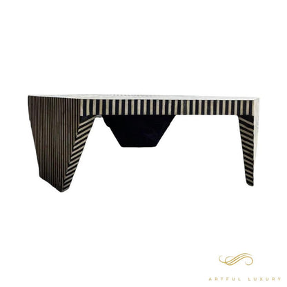 Striped Coffee Table Bone inlay | Luxury Handmade Coffee Table