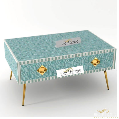 Handmade Inlaid Optical Coffee Table | Luxury Handmade Coffee Table