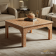 Handcrafted Floral Inlay Wooden Coffee Table | Luxury Handmade Coffee Table