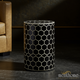 Black Hexagon Patterned Side Table | Luxury Handmade Stool