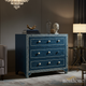 Elegant Blue Wooden Three-Drawer Chest | Luxury Handmade Chest of Drawer