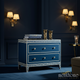 Elegant Blue Two-Drawer Chest with Greek Key Design | Luxury Handmade Chest of Drawer