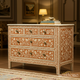 Handcrafted Floral Inlay Wooden Chest of Drawers | Luxury Handmade Dresser