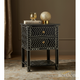 Black Chevron Patterned Two-Drawer Nightstand | Luxury Handmade Bedside Table
