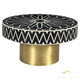 Black Coffee Table Round Bone Inlay | Luxury Handmade Coffee Table