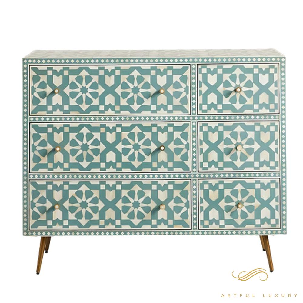 Moroccan Six Drawer Dresser | Luxury Handmade Dresser