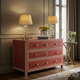 Red Decorative Wooden Chest of Drawers with Brass Handles | Luxury Handmade Dresser