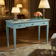 Decorative Blue Hand-Painted Writing Desk | Luxury Handmade Desk