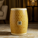 Honeycomb Pattern Ceramic Garden Stool | Luxury Handmade Stool