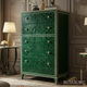Luxury Green Velvet Hexagon Pattern Chest of Drawers | Luxury Handmade Tallboy