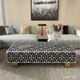 Bone Inlay Rectangular Black Coffee Table | Luxury Handmade Coffee Table