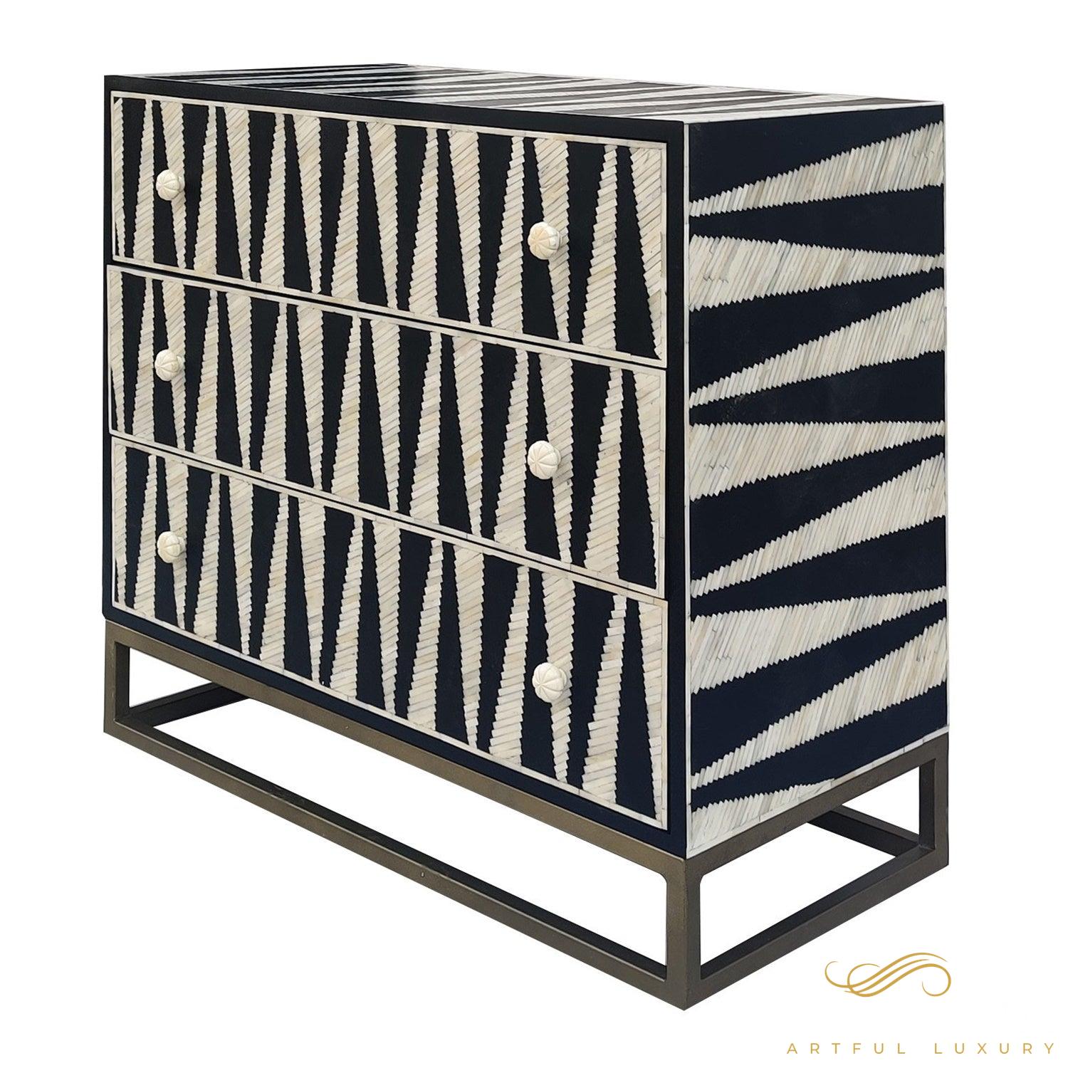 Geometric Three Drawer dressers | Luxury Handmade Dresser