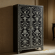 Elegant Black and White Floral Inlay Cabinet | Luxury Handmade Cabinet