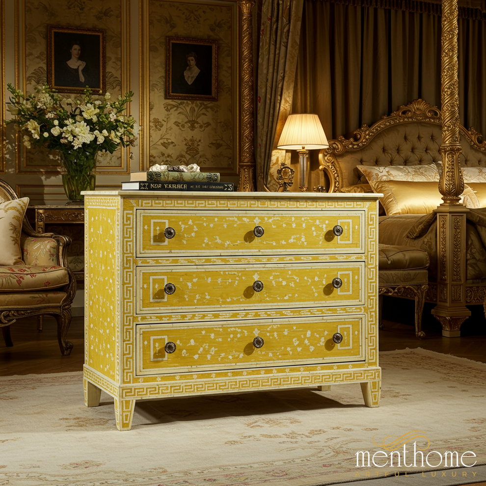 Vintage Style Yellow Chest of Drawers L(42