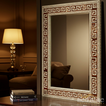 Classic Greek Key Pattern Wall Mirror | Luxury Handmade Mirror