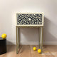 Floral Design Resin 1 Drawer Bedside Table with Brass Stand | Luxury Handmade Bedside Table