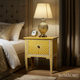 Vintage Yellow and White Hand-Painted Bedside Table | Luxury Handmade Bedside Table