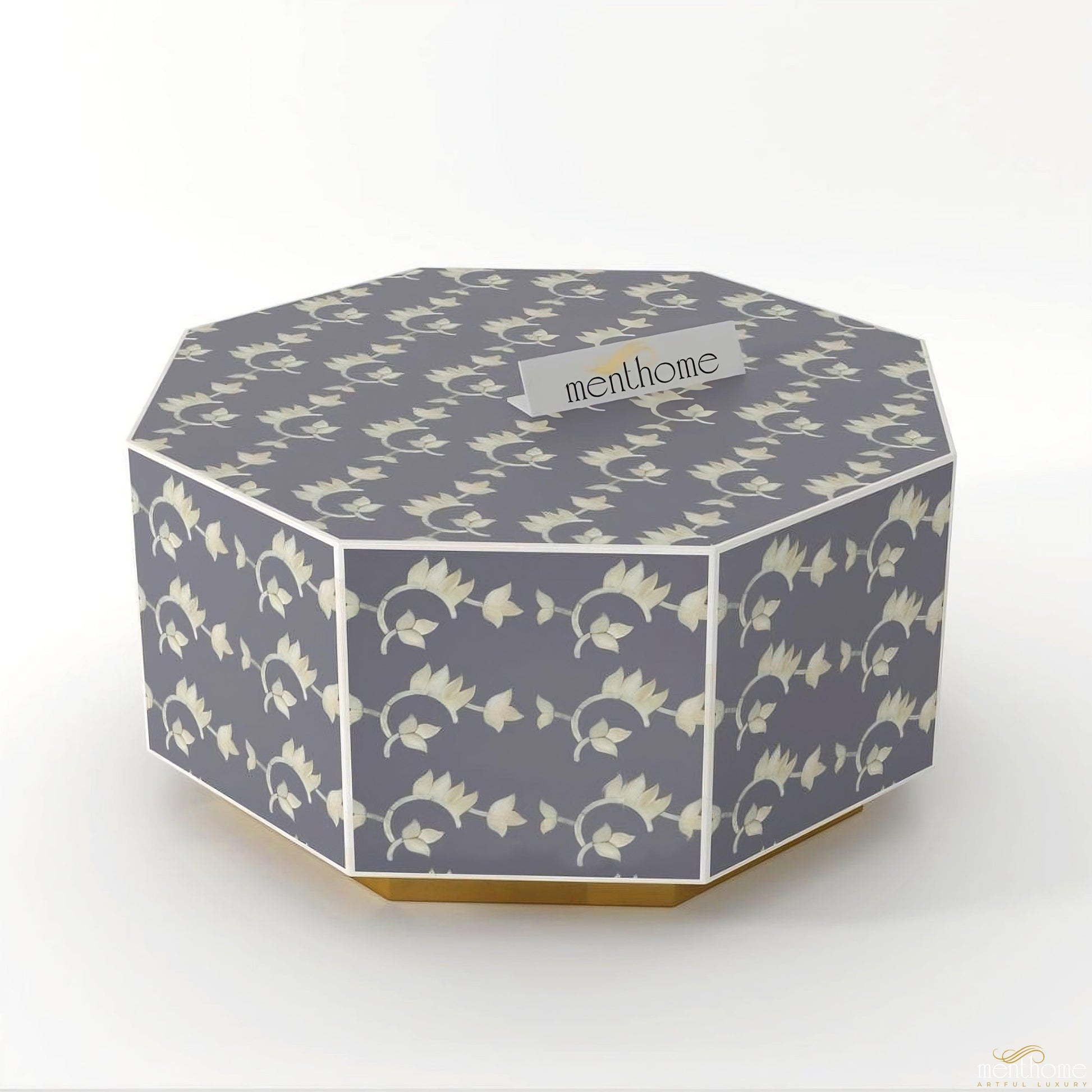 Hexagon Coffee Table Bone Inlay - HoneyComb | Luxury Handmade Coffee Table