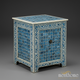 Antique Blue Ceramic Cabinet | Luxury Handmade Side Table