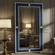 Elegant Large Floor Mirror with Blue and White Decorative Frame | Luxury Handmade Mirror