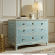 Blue and White Patterned Three-Drawer Dresser | Luxury Handmade Dresser