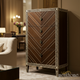 Elegant Handcrafted Wooden Chest of Drawers with Inlay Design | Luxury Handmade Tallboy