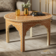 Handcrafted Bone Inlay Round Accent Table | Luxury Handmade Coffee Table