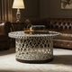 Round Geometric Patterned Coffee Table | Luxury Handmade Coffee Table