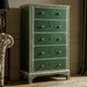 Handcrafted Green Bone Inlay Tall Dresser | Luxury Handmade Tallboy
