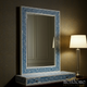 Decorative Bone Inlay Blue Patterned Wall Mirror with Shelf | Luxury Handmade Mirror