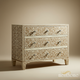 Handcrafted Bone Inlay Floral Pattern Chest of Drawers | Luxury Handmade Chest of Drawer
